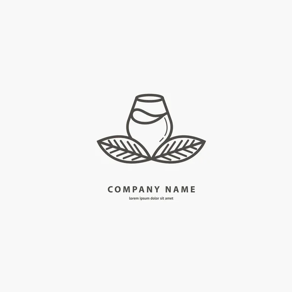 Llüstrasyon Tasarımı Zarif Logo Şarap Saklamak Restoran Menü Için Vektör — Stok Vektör