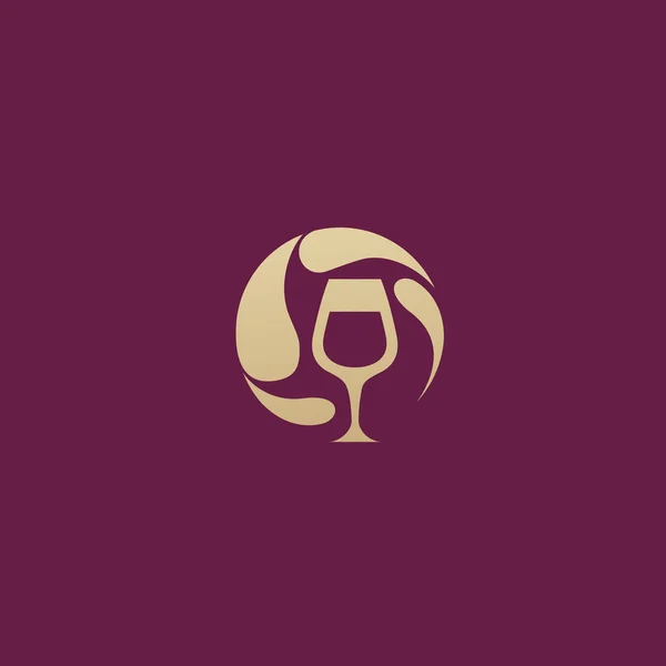 Design Ilustração Loja Vinho Logotipo Elegante Fundo Clarete Escuro Ícone — Vetor de Stock