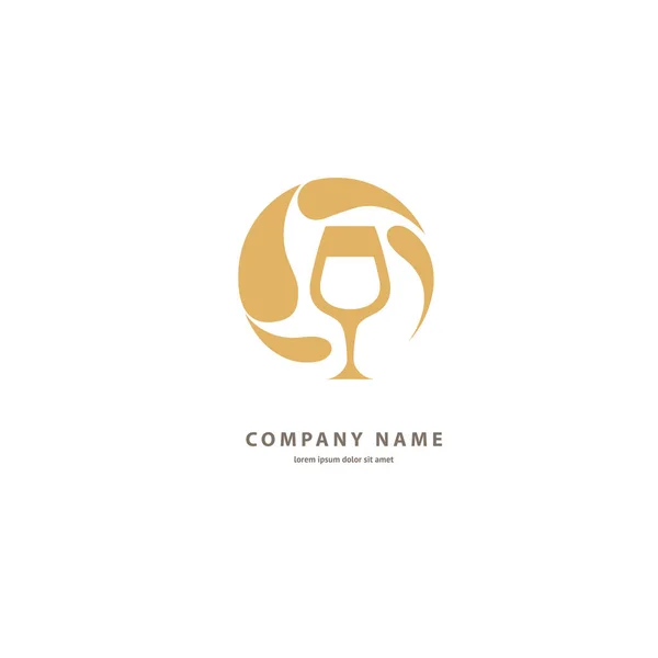 Design Ilustração Loja Vinho Logotipo Elegante Ícone Vetor Para Menu — Vetor de Stock