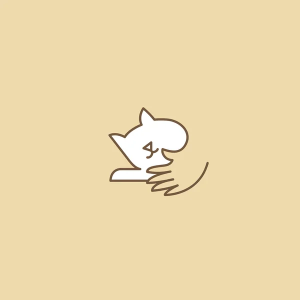 Illustration Design Outline Minimalist Logotype Veterinary Vector Icon Dog Cat — Stock Vector