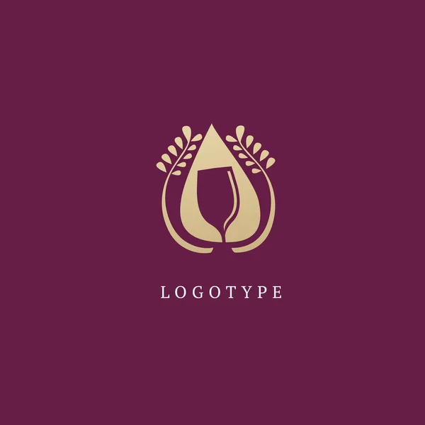 Design Ilustração Loja Vinho Logotipo Elegante Fundo Clarete Escuro Ícone —  Vetores de Stock