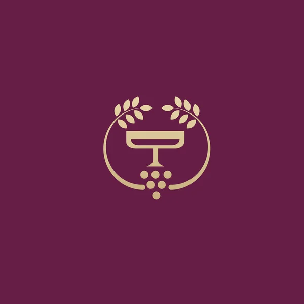 Diseño Ilustrativo Elegante Tienda Vinos Con Logotipo Sobre Fondo Clarete — Vector de stock