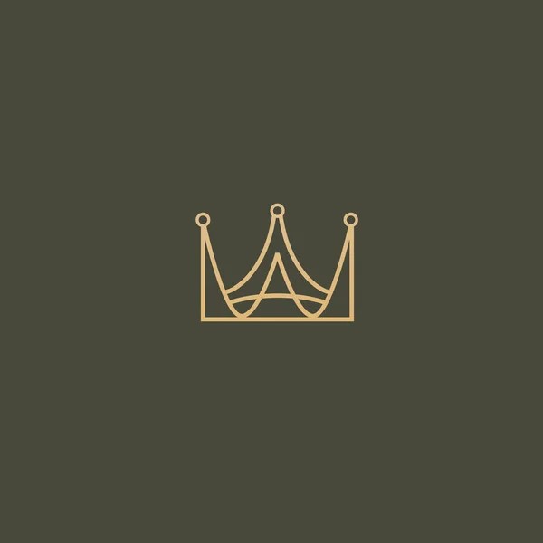 Illustration Design Elegant Premium Royal Logotype Queen King Crown Dark — Stock Vector