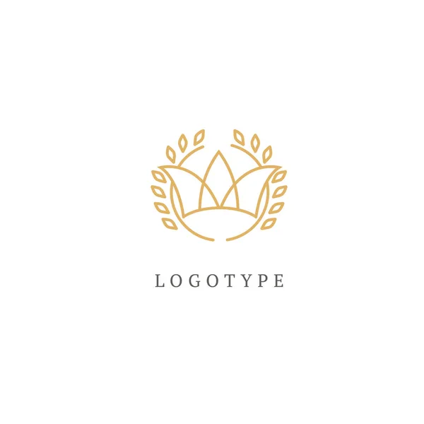Illustration Design Elegant Premium Royal Logotype Queen King Crown Vector — Stock Vector