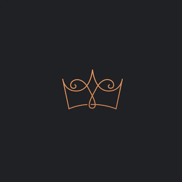 Ilustração Design Elegante Premium Real Logotipo Rainha Rei Coroa Fundo — Vetor de Stock