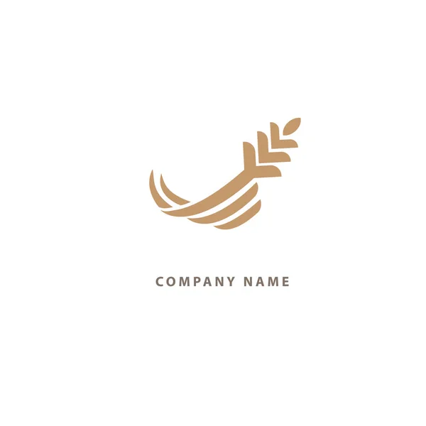 Illustration Design Elegant Premium Royal Logotype Leaf Vector Icon Gold — Stock Vector