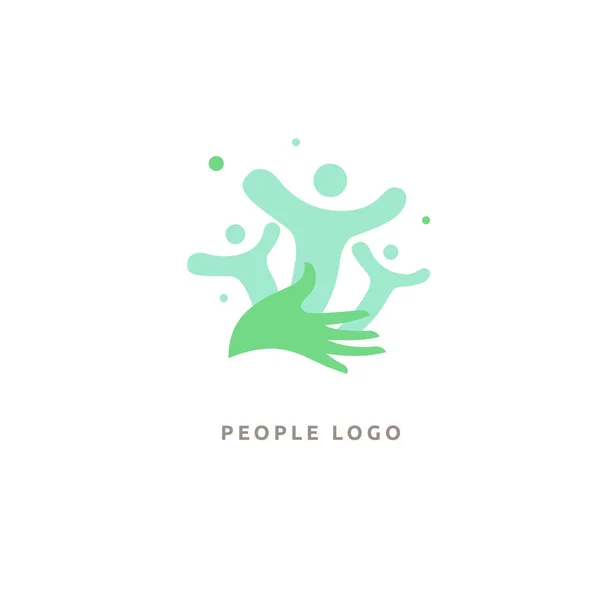 Векторні Ілюстрації Графічний Дизайн Щасливі Мотивовані Люди Барвистому Логотипі Командна — стоковий вектор