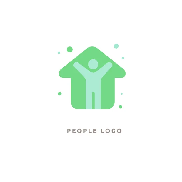 Vecteur Homme Maison Logo Concept Illustration Vectorielle Graphisme Design Modifiable — Image vectorielle