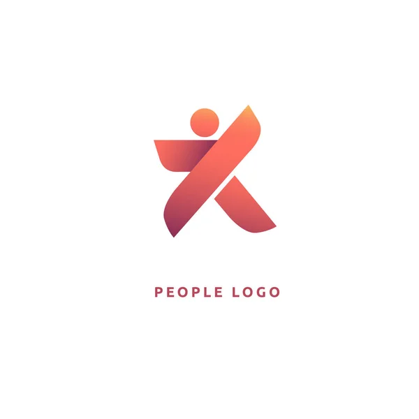 Illustration Vectorielle Graphisme Design Modifiable Personne Active Avec Logo Foliole — Image vectorielle