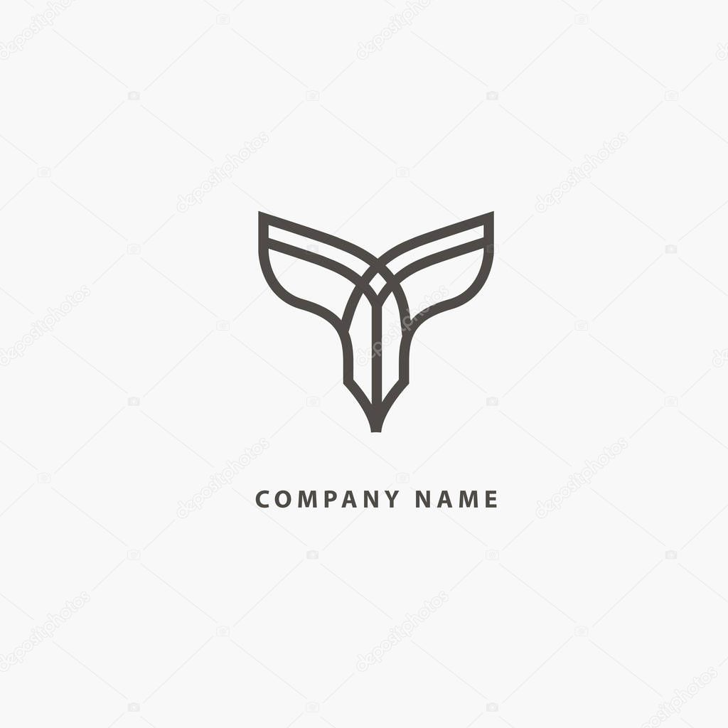Simple Line Art Ornate Design. Vintage geometric Vector Illustration.