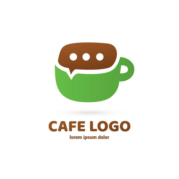 Иллюстрационный Дизайн Логотипа Бизнес Ресторана Символа Кафе Чашка Пиктограммой — стоковый вектор