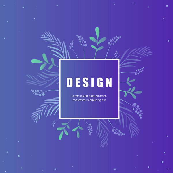 Modern nature dark template for banner, flyer, card, invitations, brochure and poster plant element