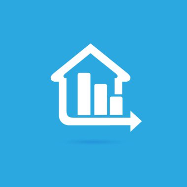 İllüstrasyon tasarımı logo Saray Satılık Ajansı. Ok ve sembol oluşturma.