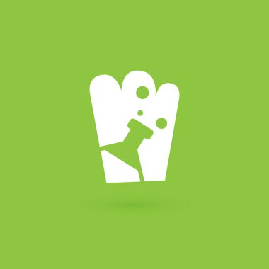 Vektör tasarım logo deneysel mutfağı. Gıda piktogram, soyut simgesi pişirme