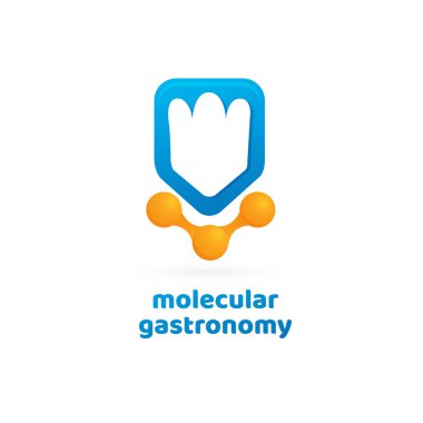 İllüstrasyon iş logo moleküler gastronomi.