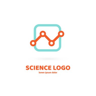 Vektör tasarım logo laboratuvarı. Molekül piktogram, kimya soyut simgesi