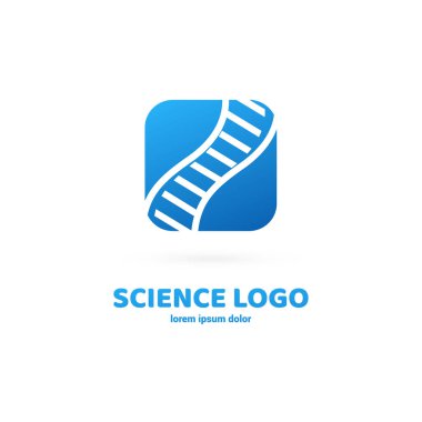 Vektör tasarım logo laboratuvarı. Molekül piktogram, kimya soyut simgesi