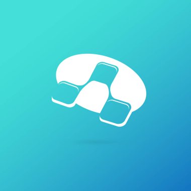 Vektör tasarım logo laboratuvarı. Molekül piktogram, kimya soyut simgesi