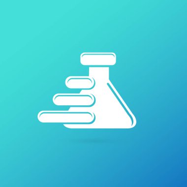 Vektör tasarım logo laboratuvarı. Molekül piktogram, kimya soyut simgesi