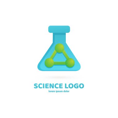 Vektör tasarım logo laboratuvarı. Molekül piktogram, kimya soyut simgesi