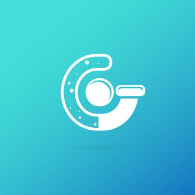 Vektör tasarım logo laboratuvarı. Molekül piktogram, kimya soyut simgesi