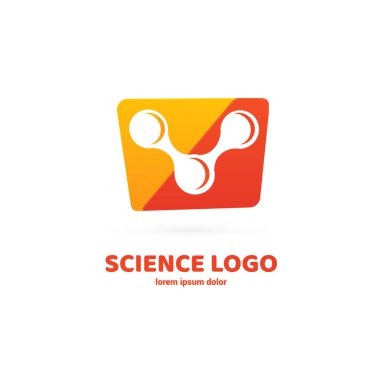 Vektör tasarım logo laboratuvarı. Molekül piktogram, kimya soyut simgesi