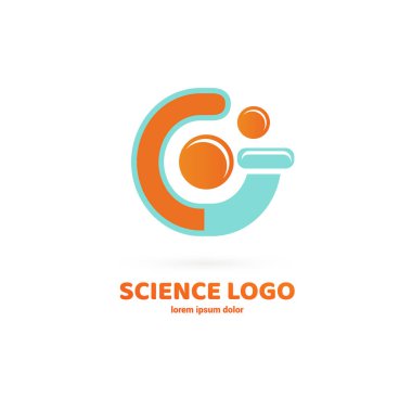 Vektör tasarım logo laboratuvarı. Molekül piktogram, kimya soyut simgesi