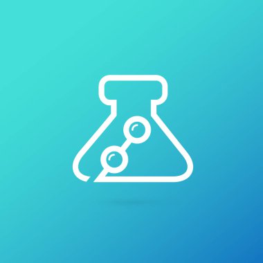 Vektör tasarım logo laboratuvarı. Molekül piktogram, kimya soyut simgesi