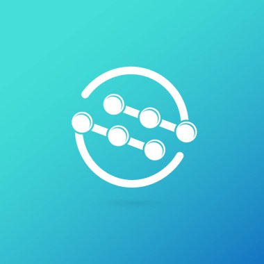 Vektör tasarım logo laboratuvarı. Molekül piktogram, kimya soyut simgesi