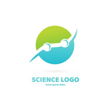 Vektör tasarım logo laboratuvarı. Molekül piktogram, kimya soyut simgesi