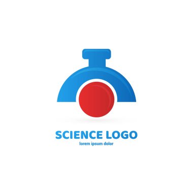 Vektör tasarım logo laboratuvarı. Molekül piktogram, kimya soyut simgesi