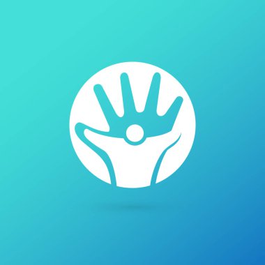 İllüstrasyon tasarımı logo iş takım sembolü. Vektör mutlu adam web simgesi.