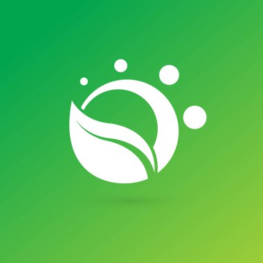 İllüstrasyon tasarımı logo iş Eko sembolü. Vektör yaprak web simgesi.