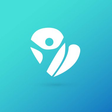 Çizimde tasarım logo sevgi, bakım sembolü. Vektör mutlu adam web simgesi.