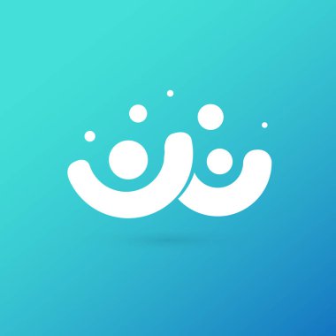 İllüstrasyon tasarımı logo iş takım sembolü. Vektör mutlu adam web simgesi.