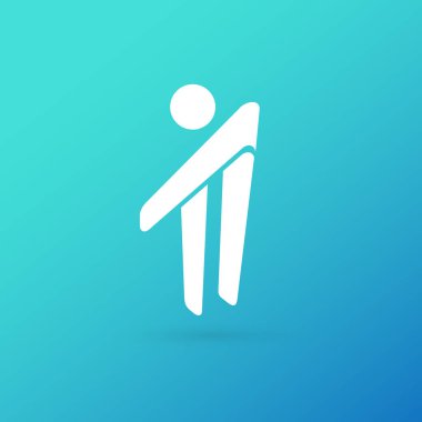 İllüstrasyon tasarımı logo iş takım sembolü. Vektör mutlu adam web simgesi.