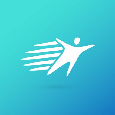 İllüstrasyon tasarımı logo iş takım sembolü. Vektör mutlu adam web simgesi.