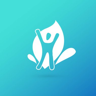 İllüstrasyon tasarımı logo iş rahatlama sembolü. Vektör mutlu adam web simgesi.