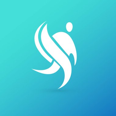 İllüstrasyon tasarımı logo iş takım sembolü. Vektör mutlu adam web simgesi.