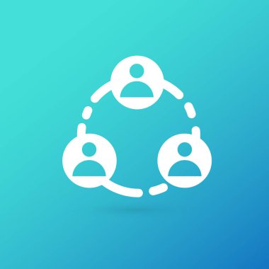 İllüstrasyon tasarımı logo iş takım sembolü. Vektör mutlu adam web simgesi.