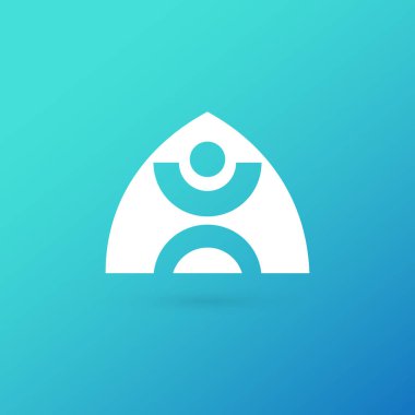 İllüstrasyon tasarımı logo iş takım sembolü. Vektör mutlu adam web simgesi.