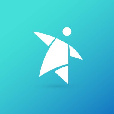 İllüstrasyon tasarımı logo iş yıldız sembolü. Vektör mutlu adam web simgesi.