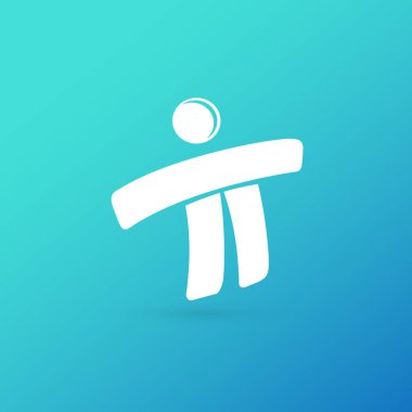 İllüstrasyon tasarımı logo iş takım sembolü. Vektör mutlu adam web simgesi.