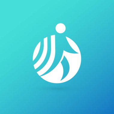 İllüstrasyon tasarımı logo iş takım sembolü. Vektör mutlu adam web simgesi.