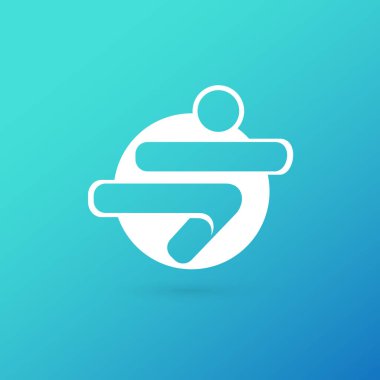 İllüstrasyon tasarımı logo iş takım sembolü. Vektör mutlu adam web simgesi.