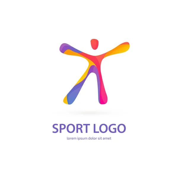 Vektorový Design Logo Sport Silueta Muž Piktogram Abstraktní Ikony Aktivní — Stockový vektor