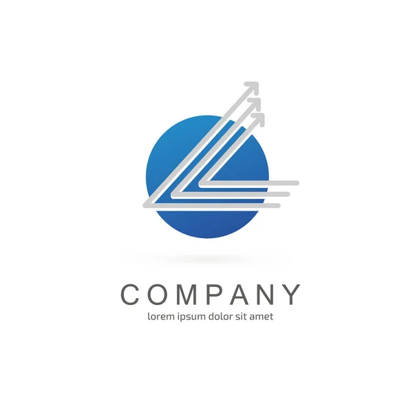 Ilustrație Design Logotip Licitație Simbol Afaceri Pictograma Săgeată — Vector de stoc
