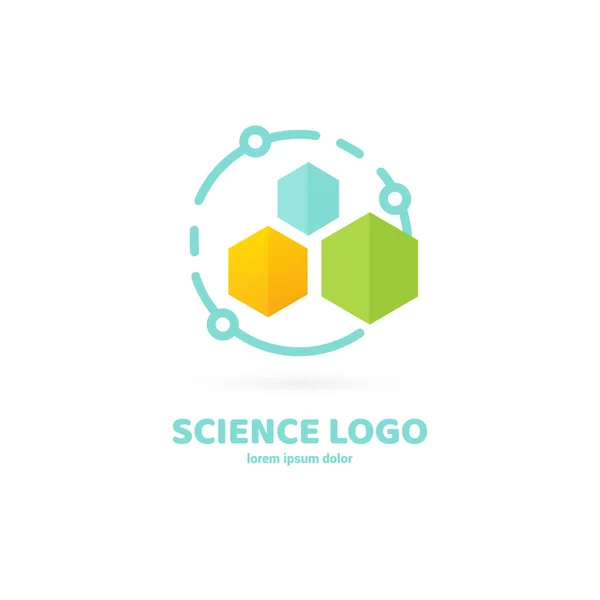 Vektör Tasarım Logo Laboratuvarı Molekül Piktogram Kimya Soyut Simgesi — Stok Vektör