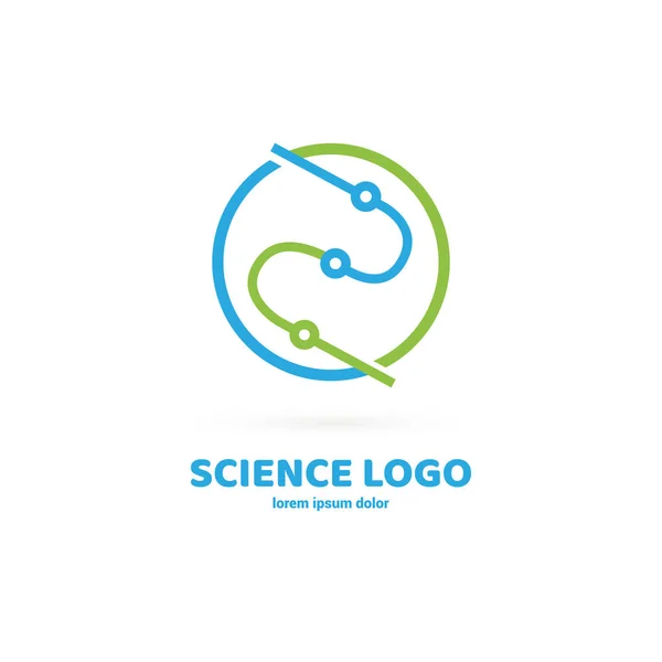 Diseño Vectorial Logo Laboratorio Pictograma Molecular Química Icono Abstracto — Vector de stock