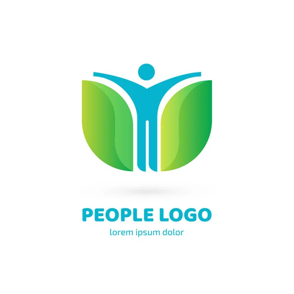Ilustración Diseño Del Logotipo Negocios Símbolo Relajación Vector Hombre Feliz — Vector de stock